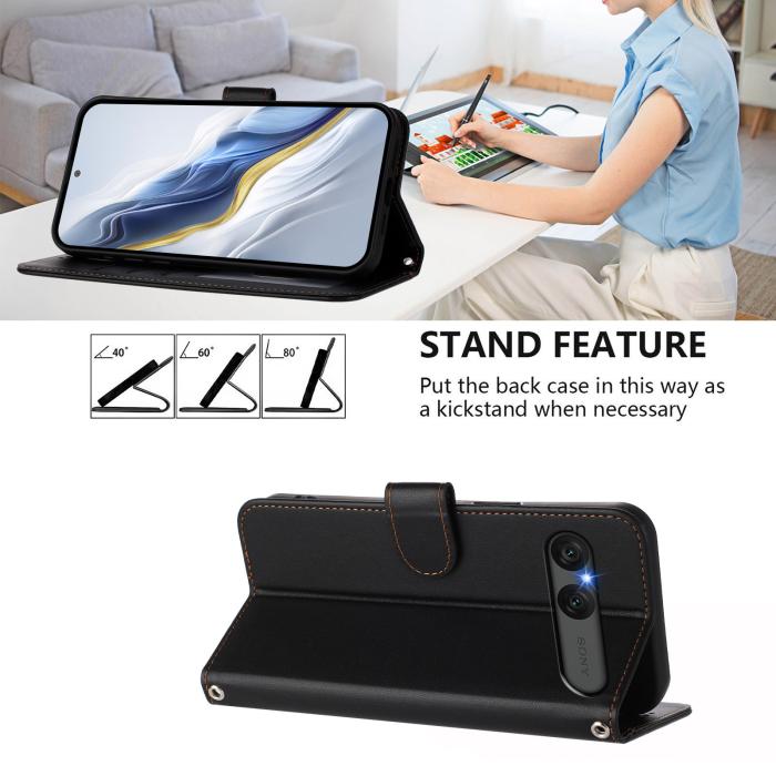 Bild 4, Sony Xperia 10 VII Plånboksfodral Läder Svart