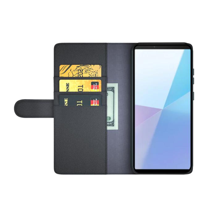 Bild 3, Sony Xperia 10 VII Fodral Premium Äkta Läder Svart