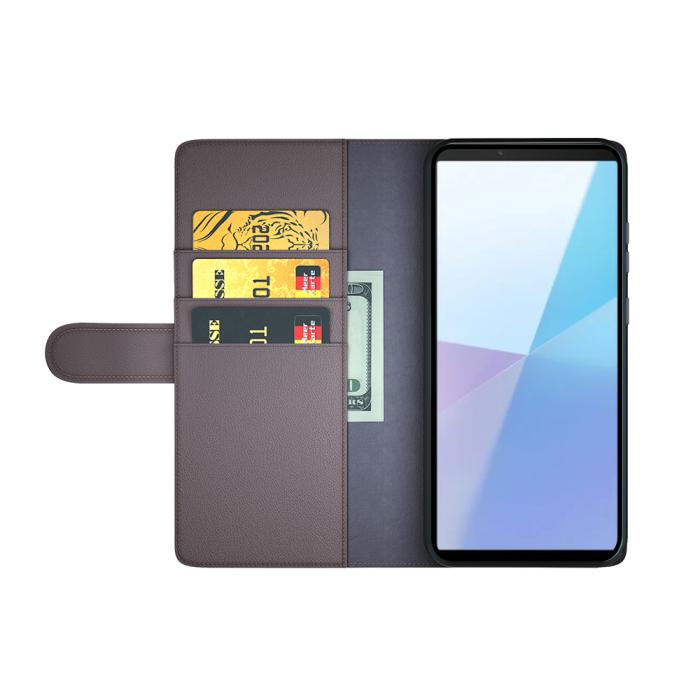 Bild 3, Sony Xperia 10 VII Fodral Premium Äkta Läder Brun