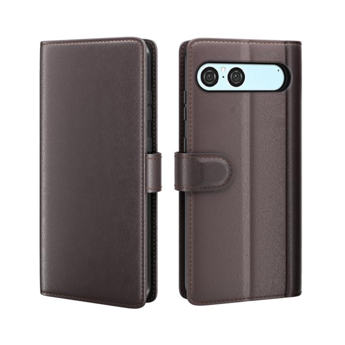 Bild 6, Sony Xperia 10 VII Fodral Premium Äkta Läder Brun