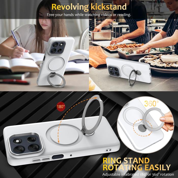 Bild 5, Motorola Edge 60/60 Fusion Skal MagSafe Kickstand Hybrid Vit