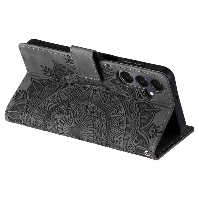 Bild 4, Samsung Galaxy A27 Fodral Mandala Läder Grå