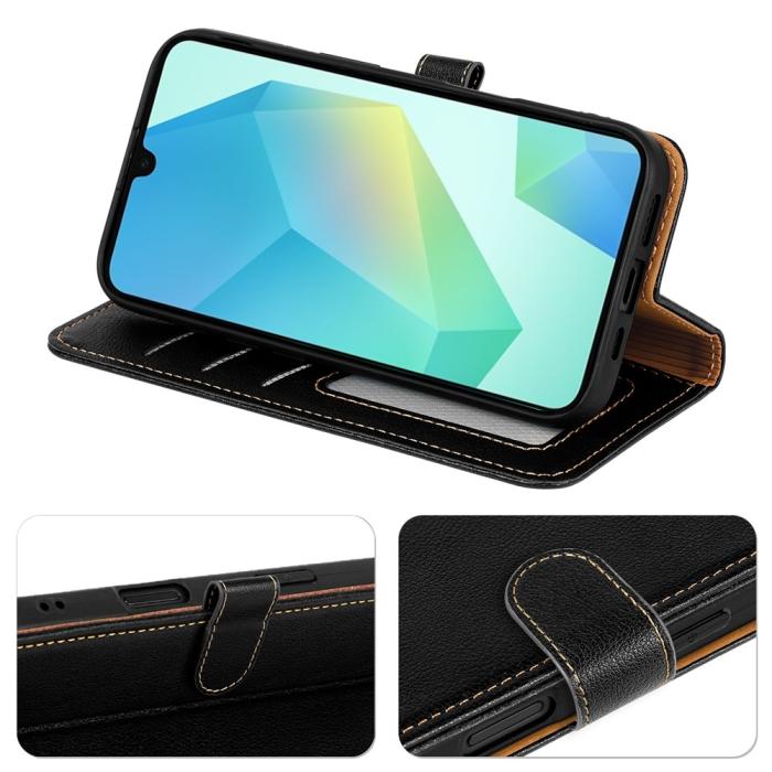 Bild 3, Samsung Galaxy A27 Plånboksfodral Läder Svart