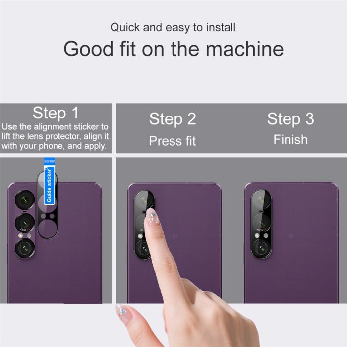 Bild 4, IMAK Sony Xperia 1 VII Linsskydd Härdat Glas Svart