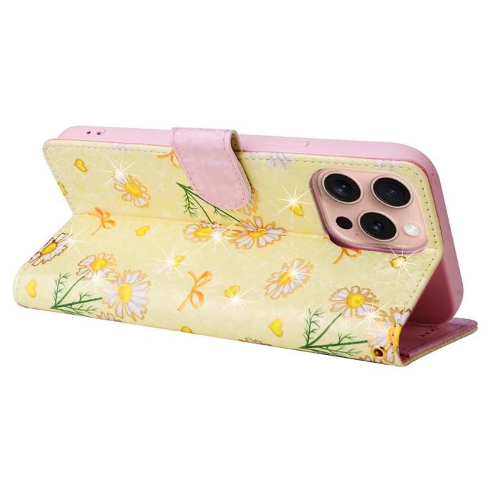 Bild 4, iPhone 16 Pro Fodral RFID Läder Yellow Daisy