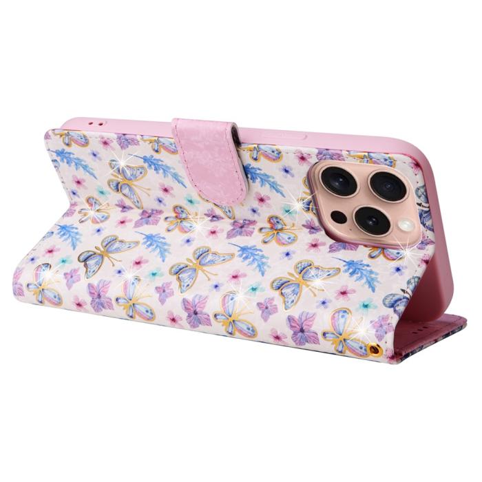 Bild 4, iPhone 16 Pro Fodral RFID Läder Fjärilar / Blommor