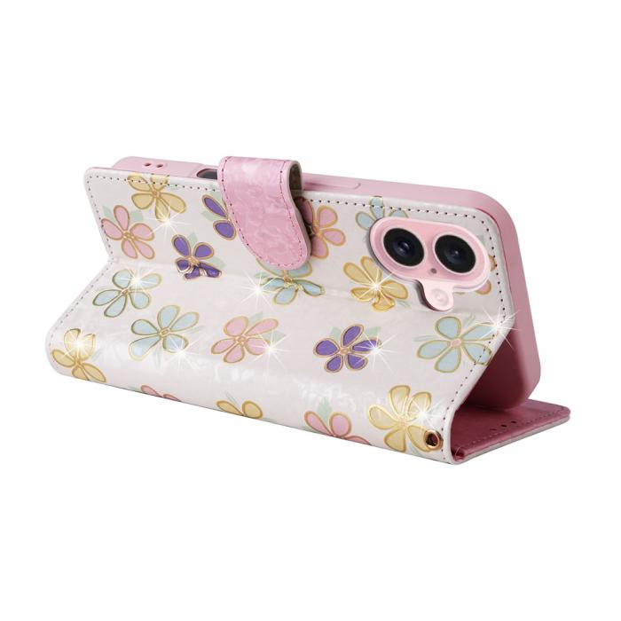 Bild 4, iPhone 17 Fodral RFID Läder Färgglada Blommor