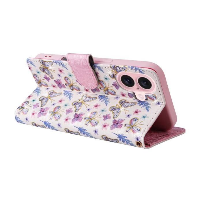 Bild 4, iPhone 17 Fodral RFID Läder Fjärilar / Blommor