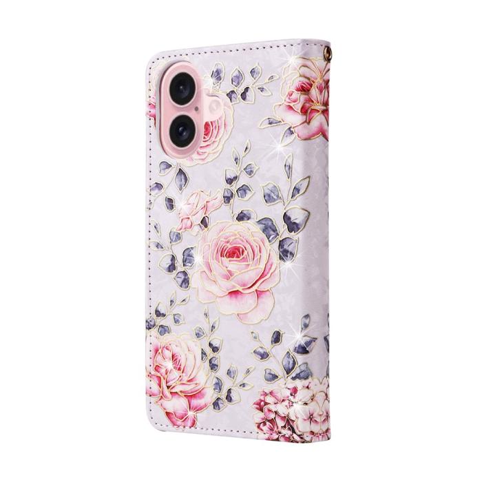 Bild 6, iPhone 17 Fodral RFID Läder Rosa Blommor