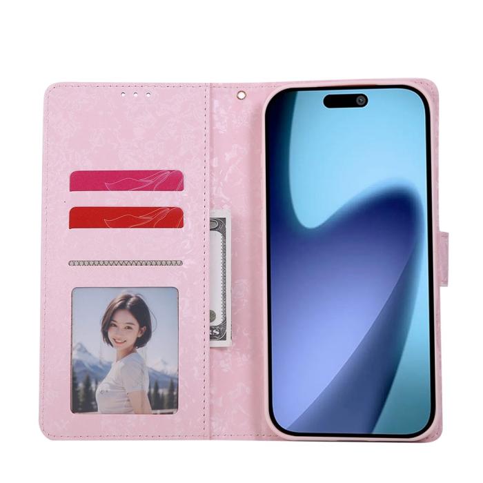 Bild 2, iPhone 17 Pro Fodral RFID Läder Färgglada Blommor