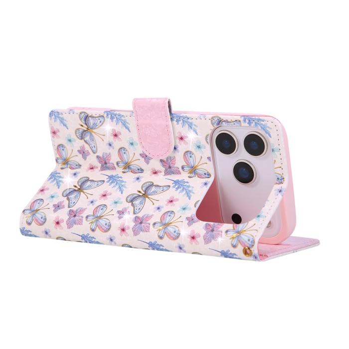 Bild 4, iPhone 17 Pro Fodral RFID Läder Fjärilar / Blommor