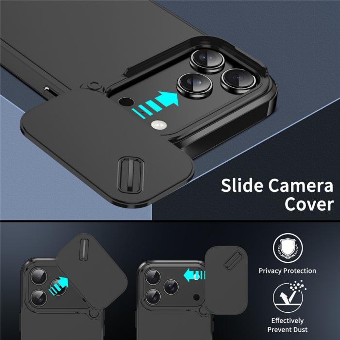 Bild 3, iPhone 17 Pro Skal Hybrid Armor CamCover Svart