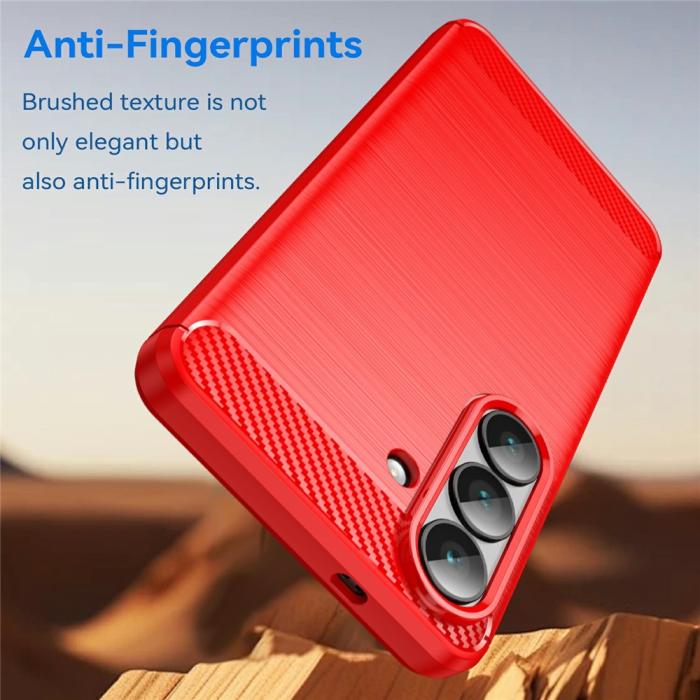 Bild 3, Samsung Galaxy S26 Skal Borstad Stål Textur Röd