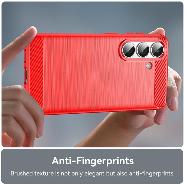 Bild 5, Samsung Galaxy S26 Skal Borstad Stål Textur Röd