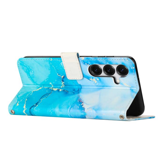 Bild 2, Samsung Galaxy S26 Fodral Läder Marmor Blå / Grön