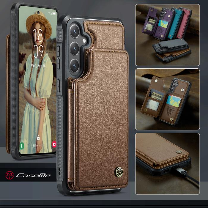 Bild 4, CASEME Samsung Galaxy S26 Skal RFID Kickstand Brun