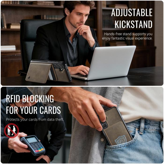 Bild 5, CASEME Galaxy S26 Skal MagSafe Avtagbar Korthållare Brun