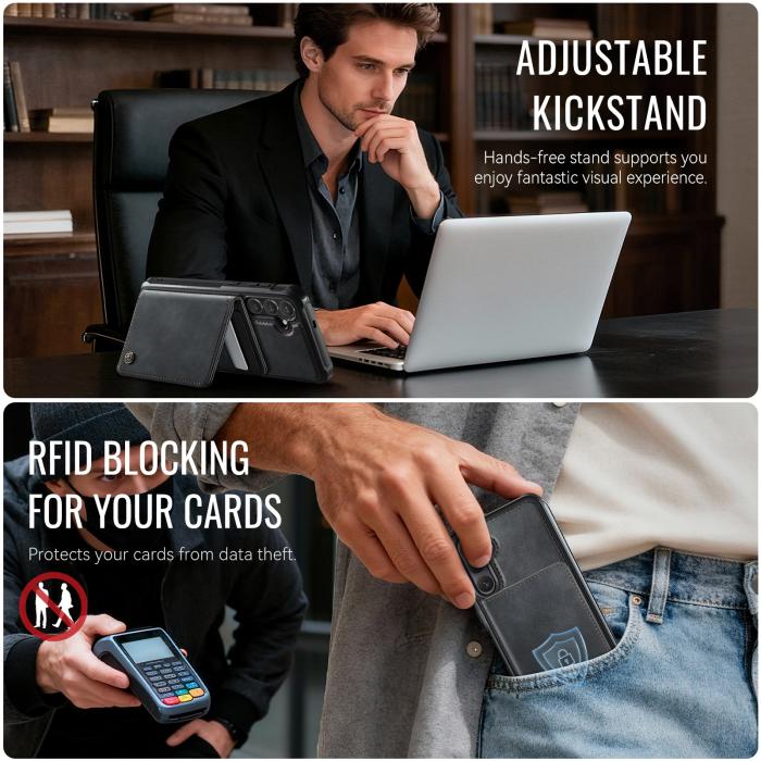 Bild 5, CASEME Galaxy S26 Skal MagSafe Avtagbar Korthållare Svart