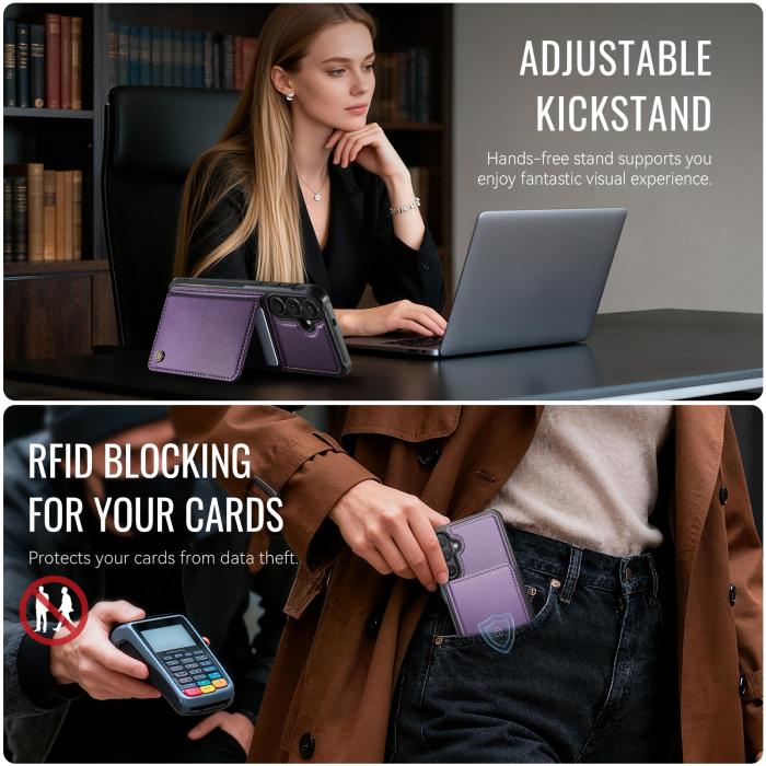 Bild 5, CASEME Galaxy S26 Skal MagSafe Avtagbar Korthållare Lila