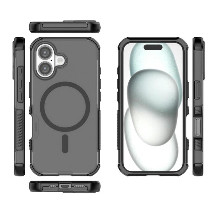 Bild 5, iPhone 16 Skal MagSafe Shockproof Hybrid Svart