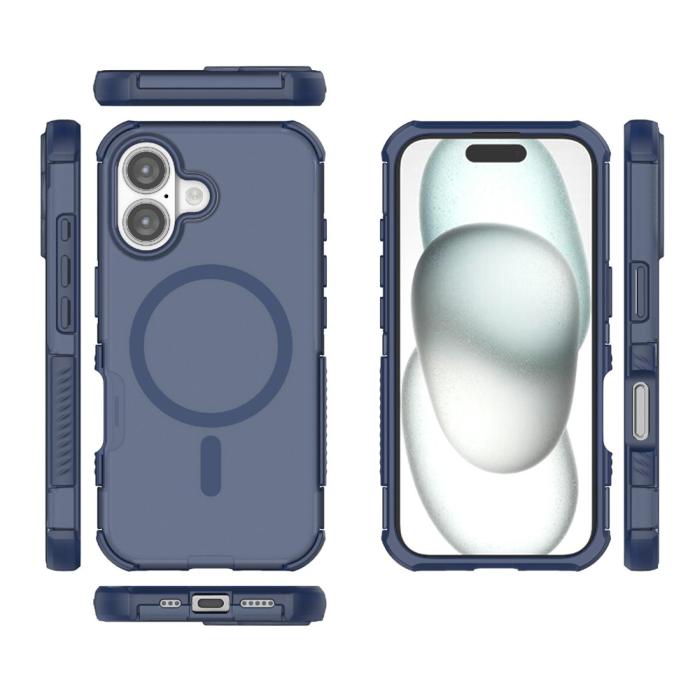 Bild 5, iPhone 16 Skal MagSafe Shockproof Hybrid Blå