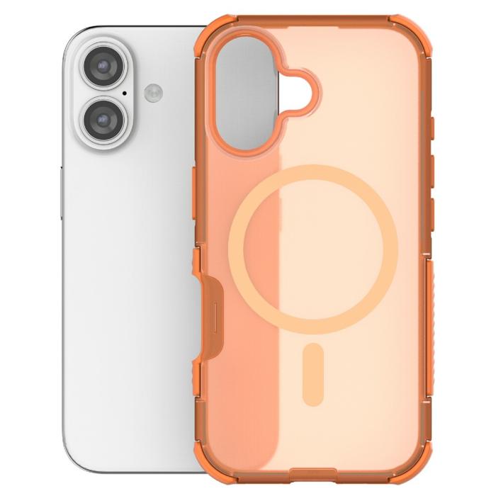 Bild 3, iPhone 16 Skal MagSafe Shockproof Hybrid Orange