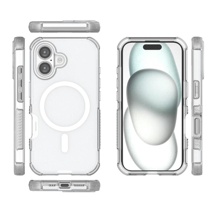 Bild 5, iPhone 16 Skal MagSafe Shockproof Hybrid Vit