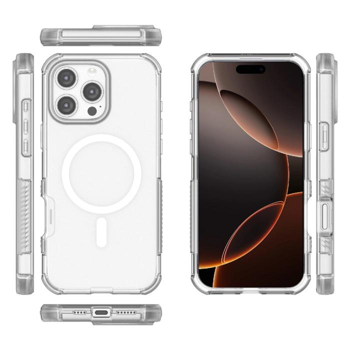 Bild 5, iPhone 16 Pro Skal MagSafe Shockproof Hybrid Vit