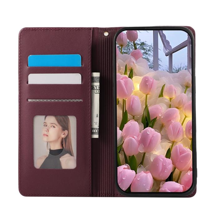 Bild 2, Samsung Galaxy A37 5G Fodral RFID Rhombus Läder Röd