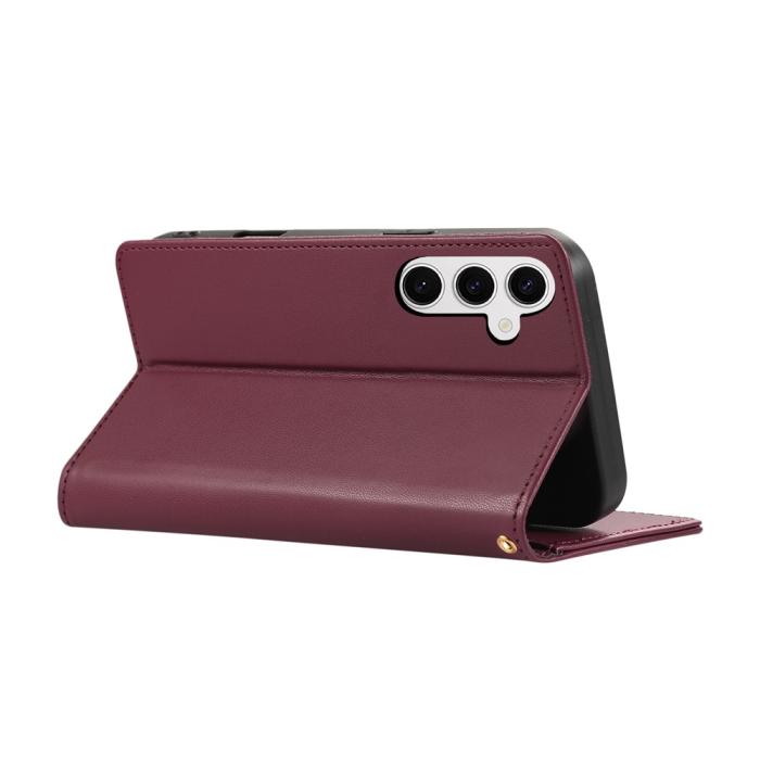 Bild 4, Samsung Galaxy A37 5G Fodral RFID Rhombus Läder Röd