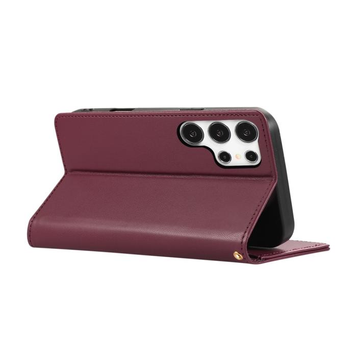 Bild 4, Samsung Galaxy S26 Ultra Fodral RFID Rhombus Läder Röd