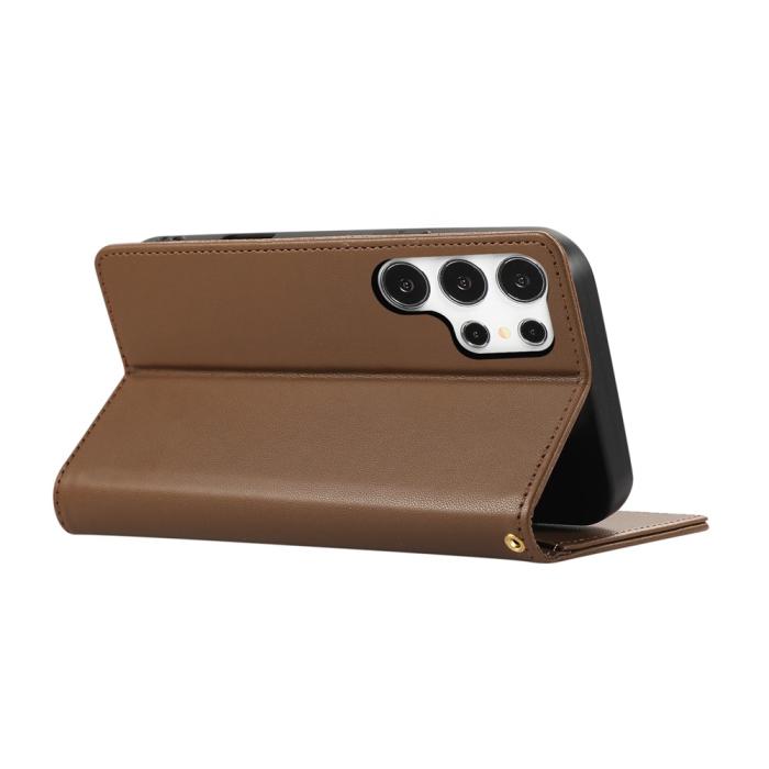 Bild 4, Samsung Galaxy S26 Ultra Fodral RFID Rhombus Läder Brun