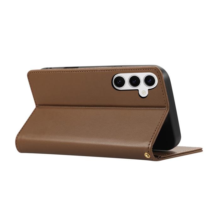 Bild 4, Samsung Galaxy S26 Plus Fodral RFID Rhombus Läder Brun