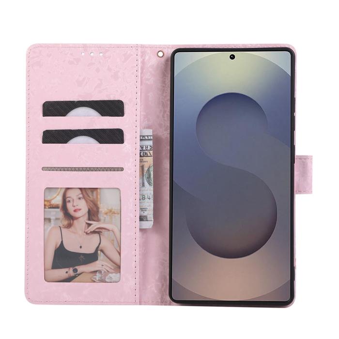 Bild 3, Samsung Galaxy S26 Ultra Fodral RFID Läder Rosa Blommor