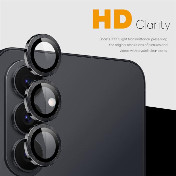 Bild 2, NORTHJO Samsung Galaxy S26 Linsskydd Härdat Glas Svart