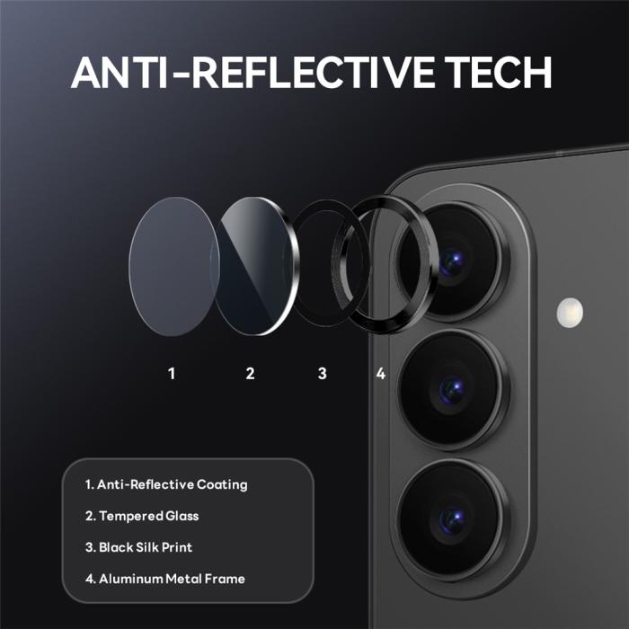 Bild 4, NORTHJO Samsung Galaxy S26 Linsskydd Härdat Glas Svart