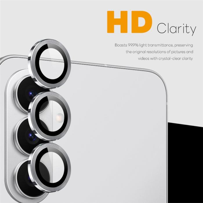 Bild 2, NORTHJO Samsung Galaxy S26 Linsskydd Härdat Glas Silver