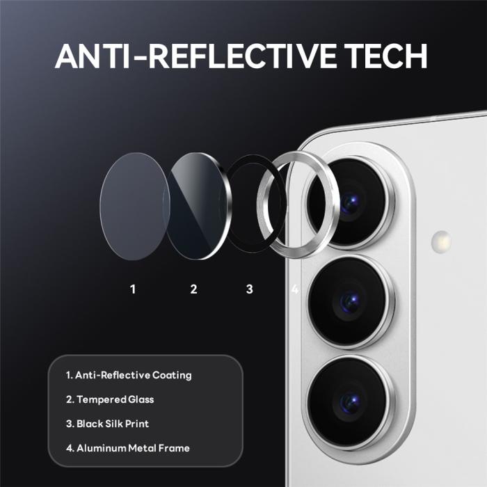 Bild 4, NORTHJO Samsung Galaxy S26 Linsskydd Härdat Glas Silver