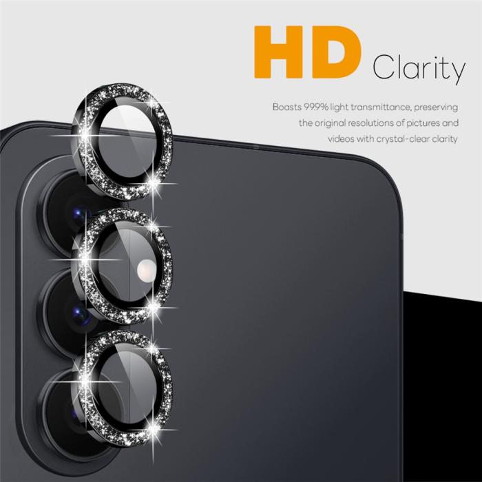 Bild 2, NORTHJO Samsung Galaxy S26 Linsskydd Glitter Svart