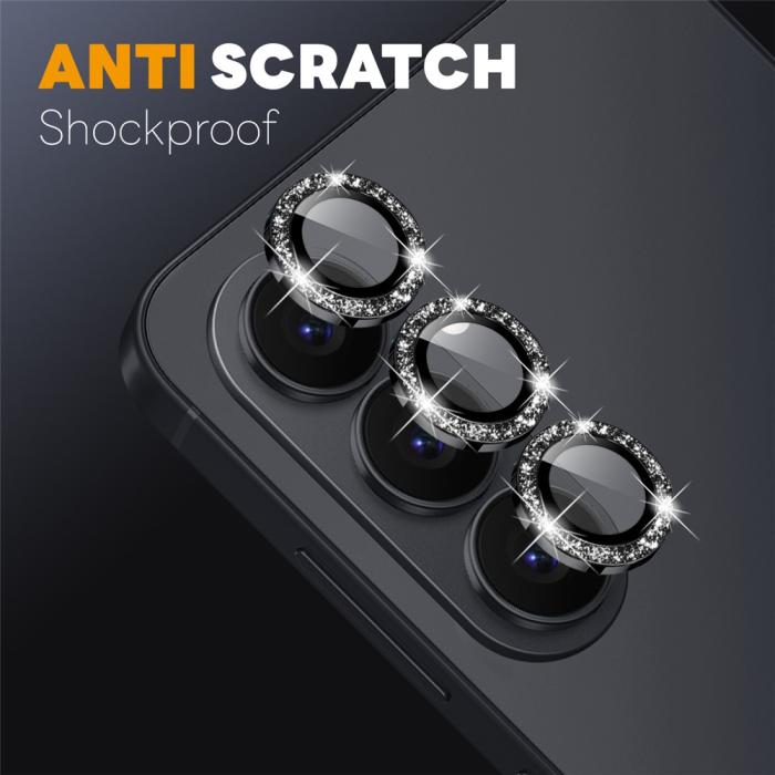 Bild 3, NORTHJO Samsung Galaxy S26 Linsskydd Glitter Svart