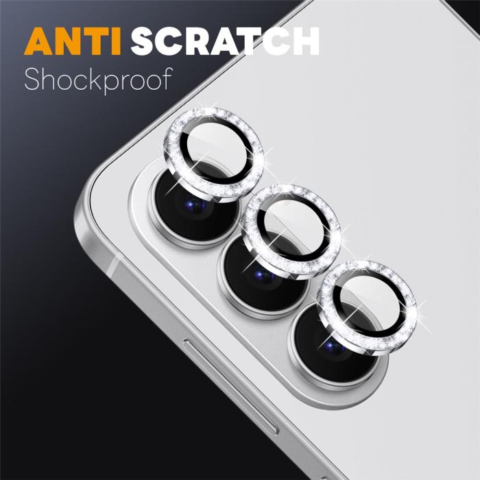 Bild 3, NORTHJO Samsung Galaxy S26 Linsskydd Glitter Silver