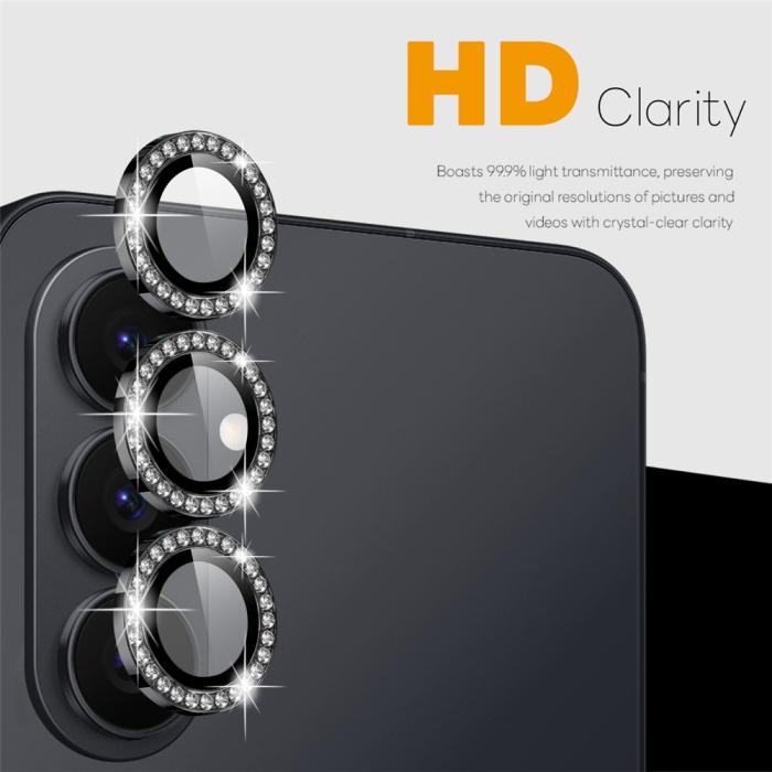 Bild 2, NORTHJO Samsung Galaxy S26 Linsskydd Strass Svart