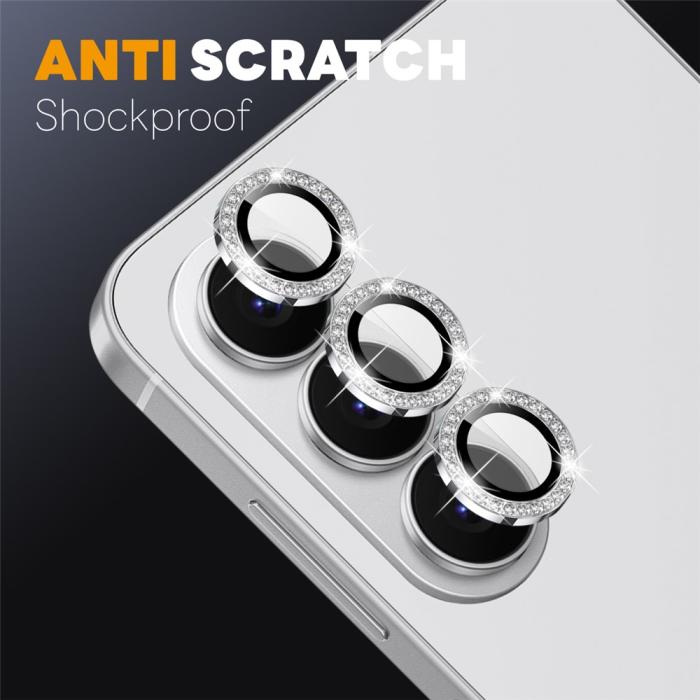 Bild 3, NORTHJO Samsung Galaxy S26 Linsskydd Strass Silver