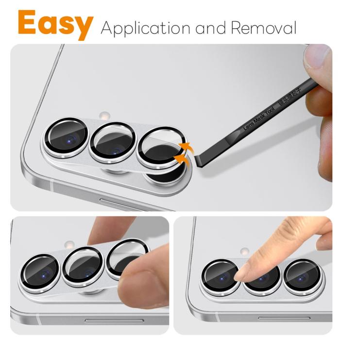 Bild 4, NORTHJO Samsung Galaxy S26 Linsskydd Härdat Glas Silver