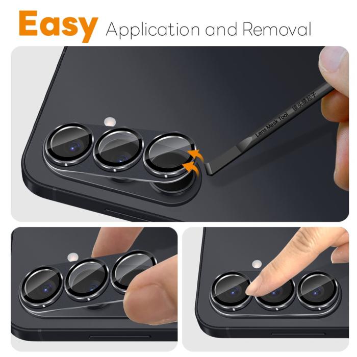 Bild 4, NORTHJO Samsung Galaxy S26 Linsskydd Härdat Glas Svart