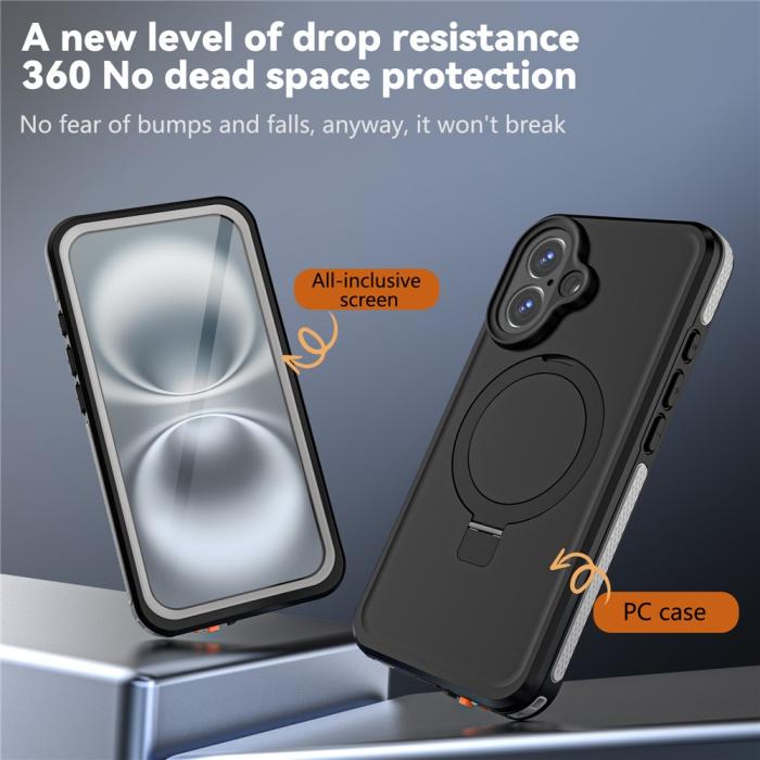 Bild 4, REDPEPPER iPhone 16 Skal MagSafe Kickstand Vattentät IP68