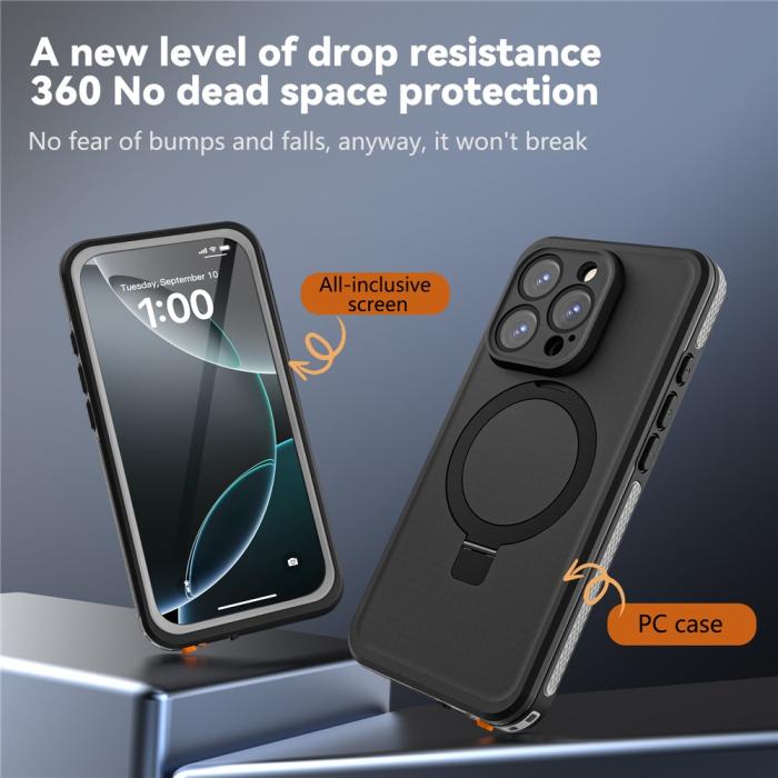 Bild 3, REDPEPPER iPhone 16 Pro Skal MagSafe Kickstand Vattentät IP68