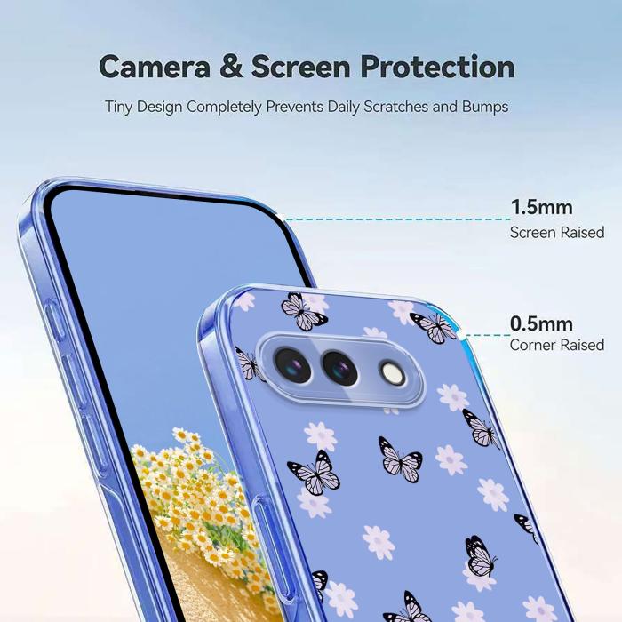 Bild 4, Google Pixel 10a Skal Med Tryck Fjärilar / Blommor