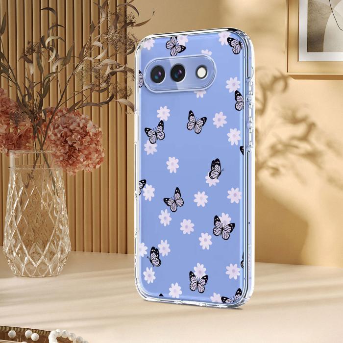 Bild 5, Google Pixel 10a Skal Med Tryck Fjärilar / Blommor
