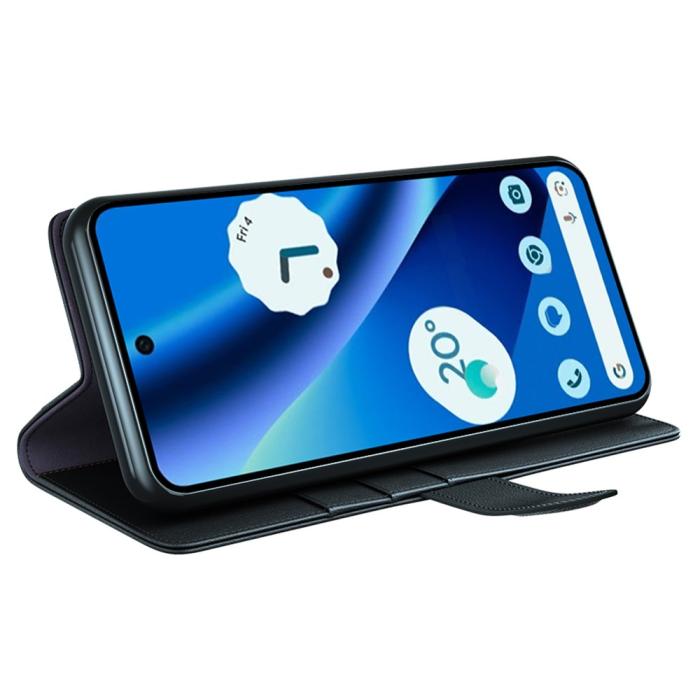 Bild 3, Google Pixel 10a Fodral Premium Äkta Läder Svart